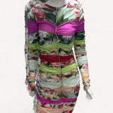 Vestido Dolce & Gabbana Silk Mini Dress Multicolor