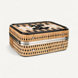Bolsa Chanel Raffia Patent Small CC Filigree Vanity Case Preta