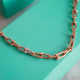 Colar Tiffany Elos G com Diamantes Ouro Rosa