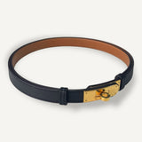 Cinto Hermès Kelly Belt Epsom Noir com Ferragens Gold