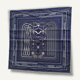 Bandana Hermès 55  Eperon d'Or Marine/ Blanc / Noir