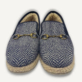 Sapato Gucci Blue Tweed Fria Slip On 39BR