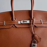 Bolsa Hermès Birkin 35 Togo Gold com Ferragens Palladium