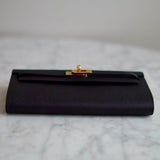Bolsa Hermès Kelly Classique To Go Epsom Noir com Ferragens Gold