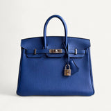 Bolsa Hermès Birkin 25 Togo Bleu France com Ferragens Palladium