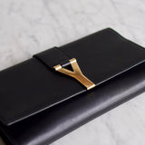 Clutch Yves Saint Laurent Y Ligne Couro Preto