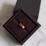 Anel Hermès Kelly Rose Gold 18K Com Diamantes Cravejados Modelo Pequeno