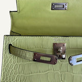 Bolsa Hermès Mini Kelly Alligator Matte Jaune Bourgeon com Ferragens Palladium