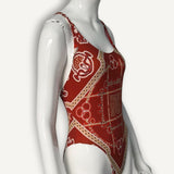 Conjunto Hermès Malliot de Bain Cameron Mors Et Gourmettes Rouge