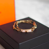 Bracelete Hermès Kelly Chaine  Ouro Double Chain Small