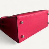 Bolsa Hermès Kelly Sellier 25 Rose Extrême com Ferragens Palladium