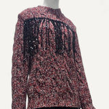 Suéter Prada Fringed-Beads Wool-Blend