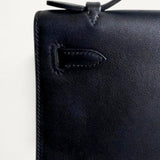 Bolsa Hermès Kelly Pochette Noir com Ferragens Palladium