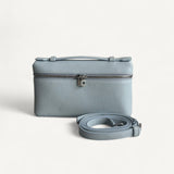 Bolsa Loro Piana Extra Pocket L19 Blue com Ferragens Prateadas