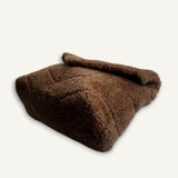 Bolsa Saint Laurent Lou Lou Shearling Brown com Ferragens Douradas