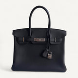 Bolsa Hermès Birkin 30 Togo Noir com Ferragens Palladium