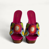 Sandália La Silla Crochê Floral