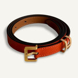 Cinto Hermès Orange H com Ferragens Gold