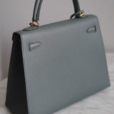 Bolsa Hermès Kelly 25 Epsom Vert Amande com Ferragens Gold