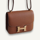 Bolsa Hermès Constance 18 Epsom Gold com Ferragens Gold