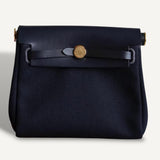 Bolsa Hermès Herbag Mini Bleu Indigo com Ferragens Douradas