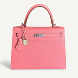 Bolsa Hermès Kelly 25 Epsom Rose Confetti com Ferragens Palladium
