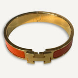 Pulseira Hermès Clic H Orange H e Gold