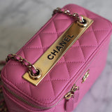 Bolsa Chanel Vanity Case Lambskin Pink Small