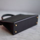 Bolsa Hermès Mini Kelly Epsom Noir com Ferragens Gold