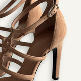 Sandália Hermés Magic 105 Beige Perlino em Suede
