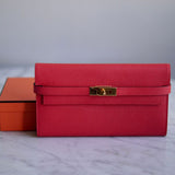 Bolsa Hermès Kelly Classique To Go Epsom Veau Capucine com Ferragens Gold