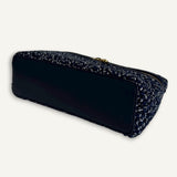 Bolsa Loro Piana Extra Pocket Pouch Tweed Blue com Ferragens Douradas