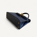 Bolsa Hermès Mini Kelly Alligator Shiny Bleu Saphir com Ferragens Gold