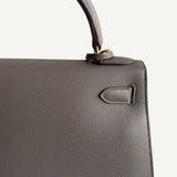 Bolsa Hermès Kelly 28 Epsom Gris Etain com Ferragens Gold