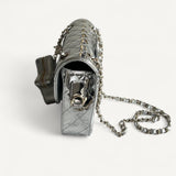 Bolsa Chanel Mirror Backpack w/ Star Coin Calfskin Prata