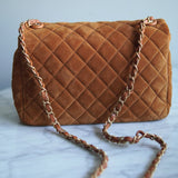 Bolsa Chanel Classic Flap Suede Caramelo