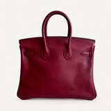 Bolsa Hermès Birkin 25 Rouge H com Ferragens Palladium