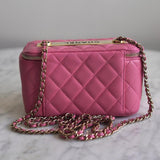 Bolsa Chanel Vanity Case Lambskin Pink Small