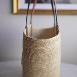 Bolsa Gucci Tote Couro e  Raffia Média