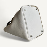 Bolsa Hermès Picotin 18 Tricolor Marfa/New White/Maca com Ferragens Palladium