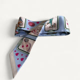 Twilly Hermès Hermes Story Blue Pale Rose Vert Scarf