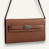 Bolsa Hermès Kelly Classique To Go wallet Epsom Gold com Ferragens Palladium