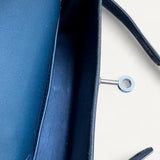 Bolsa Hermès Mini Kelly Epsom Bleu de Prusse com Ferragens Palladium