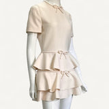 Vestido Valentino Crepe Couture Short Dress Off-White