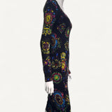 Vestido Versace Couture Preto com Estampa