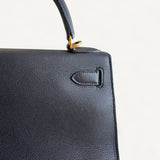 Bolsa Hermès Kelly 28 Epsom Noir com Ferragens Gold