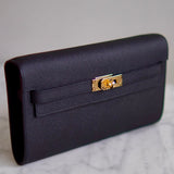 Bolsa Hermès Kelly Classique To Go Epsom Noir com Ferragens Gold