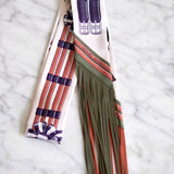 Twilly Hermès Jumping Silk com Franjas de Couro Crème I Kaki I Beige