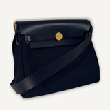Bolsa Hermès Mini Herbag Bleu Indigo com Ferragens Gold