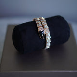 Pulseira Bvlgari Serpenti Viper Rose Gold com Pavê de Diamantes e Pedra em Ônix
